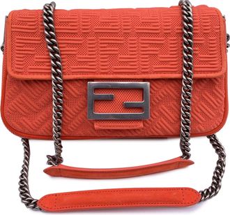 Fendi Pre-owned Womens Cloth Crossbody Bag - Orange - One Size