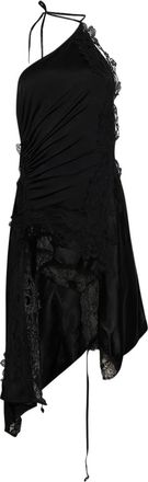 VETEMENTS Asymmetrische jurk met kanttdetail - Zwart