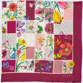 Gucci Foulard Gucci in seta con stampa floreale