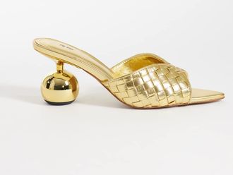 JW PEI Ellie - Sabot intrecciati con tacco a sfera color oro