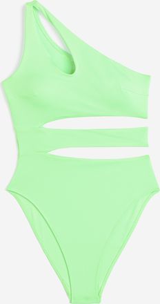 H&M Badeanzug mit Cut-out und High Leg - Green