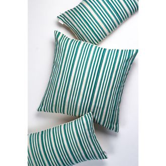 Archive New York Vintage Handwoven Cotton Alma Pillow in Jade Green And Ivory at Nordstrom, Size 20X20