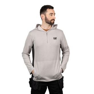 CAT Coolmax Quarter Zip Hoodie Mens - Grey - Size X-Large
