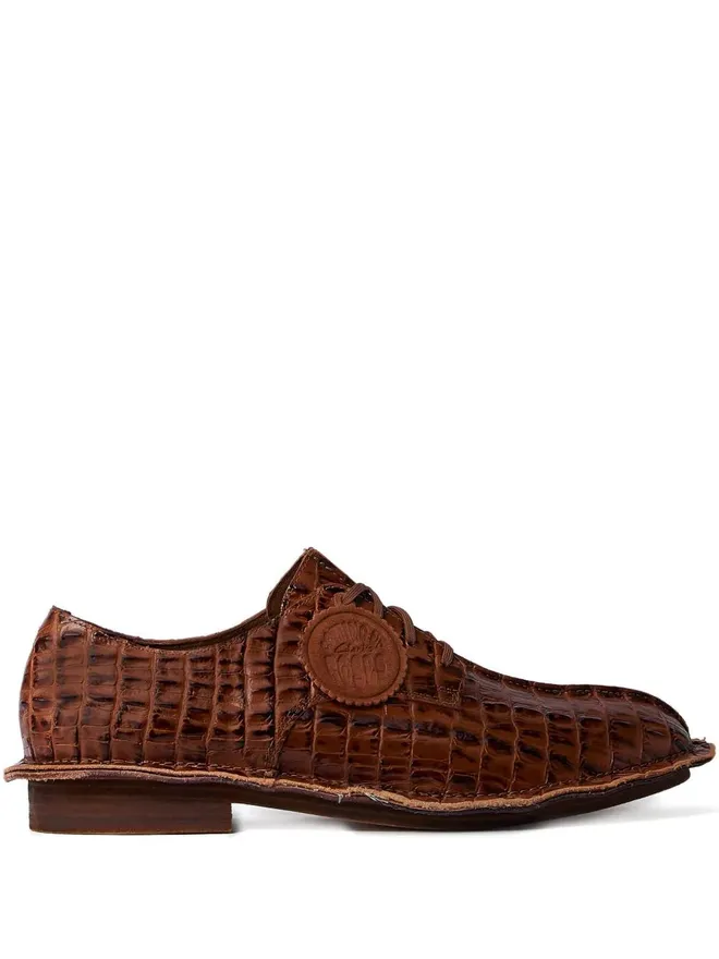 x Clarks croc-embossed derby shoes - women - Calf Leather/Calf Leather/Calf Leather - 6.5 - Brown