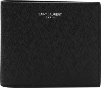 Saint Laurent Grain de Poudre Portemonnee - Heren - Portefeuilles - Zwart - ONE Size - Leer - Accessoires