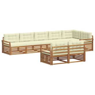 vidaXL Conjunto De Sof&aacute;s De Exterior 8 Uds. Natural Y Crema Vidaxl