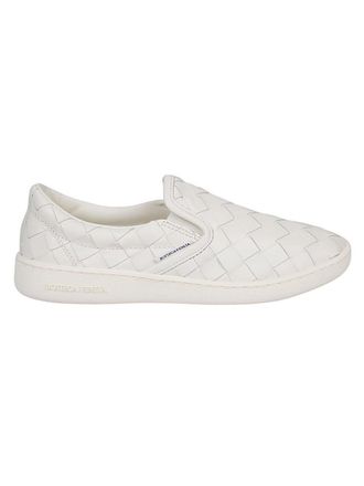 Bottega Veneta White Leather Slip On Sneakers