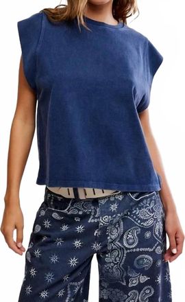 Free People Better Muscle Tee In Navy Academy
