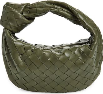 Bottega Veneta Mini Jodie Intrecciato Leather Top Handle Bag in 3292 Pickle-Silver at Nordstrom