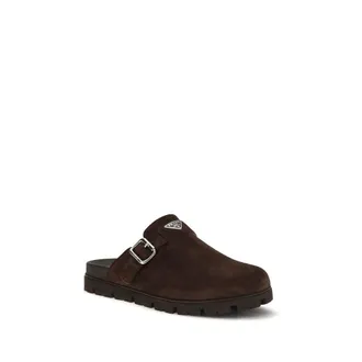 Prada Mens Brown Calf Leather Bos Taurus Mules
