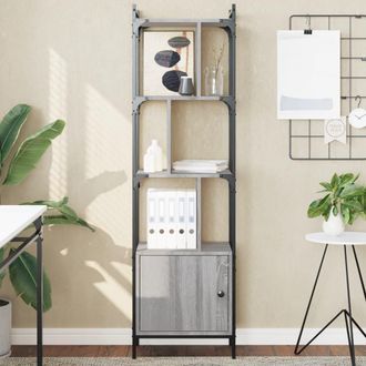 vidaXL Estanter&iacute;a Con Puerta Madera Gris Sonoma 44,5x30x154,5 Cm Vidaxl