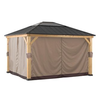 Sunjoy Direct Cortina Para Cenador De Madera De Cedro 393cm X 452cm