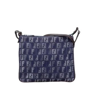 Fendi Pre-owned Cross Body Bags, female, Blue, Size: ONE SIZE Pre-owned Denim Cross Body Bag