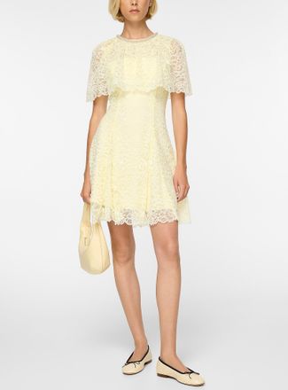 Self Portrait Womens Vanilla lace caped mini dress