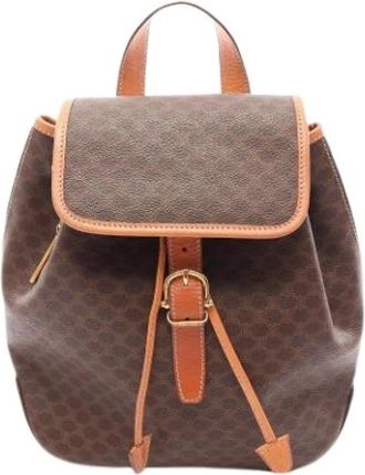 Celine Pre-owned Vintage Rugzak - Dames - Vintage Rugzakken - Bruin - ONE Size - Leer - Vintage