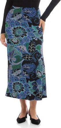 Karen Kane Side Slit Midi Skirt In Print