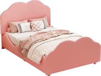 STILVORA Cama Infantil 90 X 200 Cm De Madera Con Cabecero Ajustable Y Barandilla, Sin Colch&oacute;n, Rosa