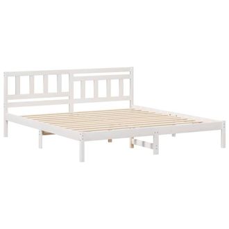 Berkfield Home with Headboard White 180 x 200 cm Solid pine wood