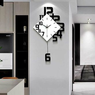 Elle Reloj De Pared Decorativo Grande, Reloj De Pared Silencioso Con Movimiento Oscilante, Reloj De Pared De Dise&ntilde;o Para Sala De Estar, Dormitorio, Comedor