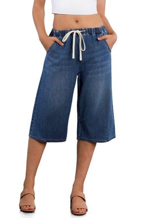 HINT OF BLU Relaxed Drawstring Denim Jorts in Nyc Blue at Nordstrom, Size X-Large
