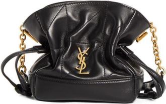 Saint Laurent Mini Jamie Leather Shoulder Bag in Noir at Nordstrom