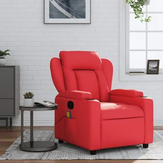 vidaXL Vidaxl - Sill&oacute;n De Masaje Reclinable Cuero Sint&eacute;tico Rojo