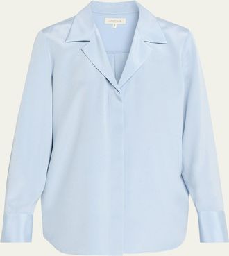 Lafayette 148 New York Pleated Button-Down Shirt