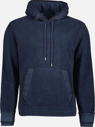 C.P. Company Mens Brushed Fleece Logo Hoodie - Navy - Size: 36