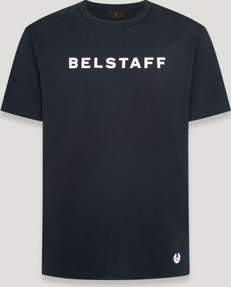 Belstaff Logo T-shirt Mens Cotton Jersey Dark Ink Size 2XL