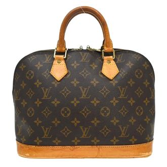 Louis Vuitton Alma Handbag Monogram Canvas Brown Canvas Handbag (Pre-Owned)