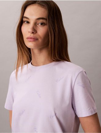 Calvin Klein Jeans Calvin Klein Womens Allover Script Logo Classic T-Shirt - Open Misc - XL