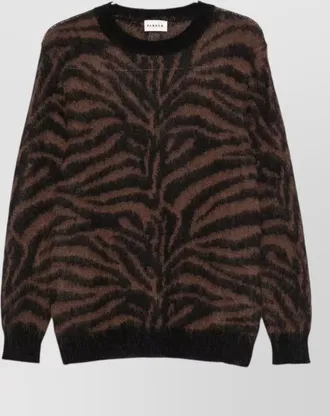 Parosh zebra-print crewneck jumper