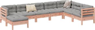 vidaXL Set De Sof&aacute;s Jard&iacute;n 8 Pzas Con Cojines Madera De Abeto Douglas Vidaxl
