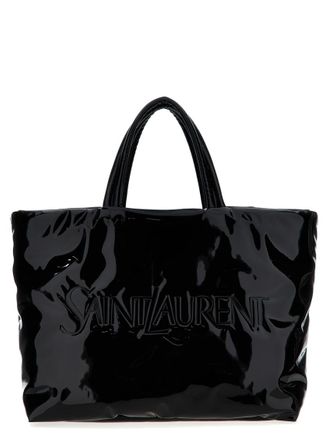 Saint Laurent Black logo-debossed tote bag