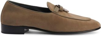 Giuseppe Zanotti Ewerton almond-toe suede loafers - men - Suede/Leather/Calf Leather - 42 - Neutrals