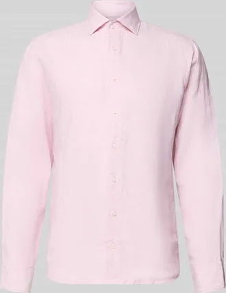 Seidensticker Regular Fit Business-Hemd aus Leinen mit Kentkragen in Rose, Gr&ouml;&szlig;e 39