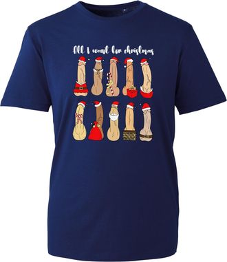 Generic All I Want for Christmas T-Shirt, Cheeky Bunch of Pricks Graphic Tee, Funny Rude Xmas 2025 Party Gift Unisex Top UK (Navy, XL)