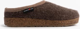 Haflinger Panda Womens Felt Clogs Brown Textile - Size UK 6