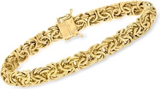 Ross-Simons 18kt Yellow Gold Over Sterling Silver Byzantine Bracelet With Magnetic Clasp