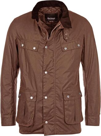 Barbour Duke Wax Jas Tourer Stijl - Heren - Zomerjassen - Bruin - M - Katoen - Jassen