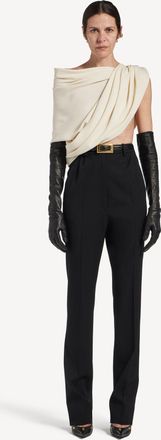 Balenciaga High-Waist Slim Trousers - Black