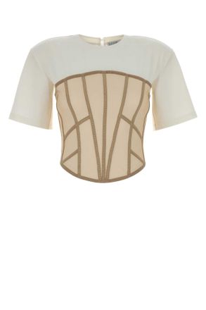 Giuseppe Di Morabito Two Tone Stretch Jersey And Mesh T Shirt