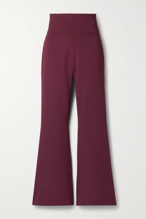 Stella McCartney Pantaloni Svasati In Maglia Stretch A Strati - Bordeaux
