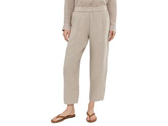 Eileen Fisher Petite Organic Linen Ankle Pleated Lantern Pants Womens Clothing Undyed Natural : PM (10P-12P) 26
