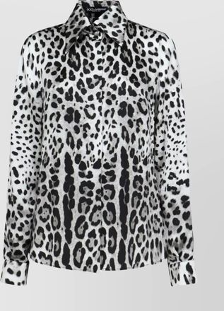 Dolce & Gabbana leopard print silk satin shirt