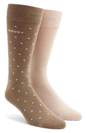 BOSS Assorted 2-Pack Dress Socks in Open Brown at Nordstrom