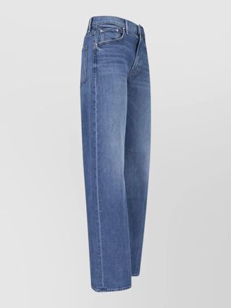 Mother denim mid-rise wide-leg jeans