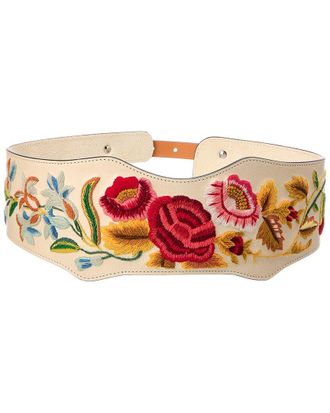 Valentino Embroidered Leather Belt