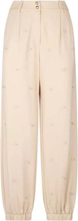 Liu Jo Straight Trousers, female, Beige, Size: M Pantalone in felpa