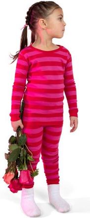Leveret Kids Two-Piece Striped Cotton Matching Family Pajamas in Red & Pink at Nordstrom, Size 12
